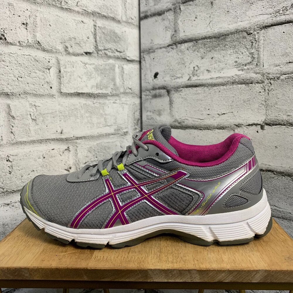 Asics Gel Quick Walk Sneaker Women’s 8.5 Gray Pink Gym Athletic Training Shoes